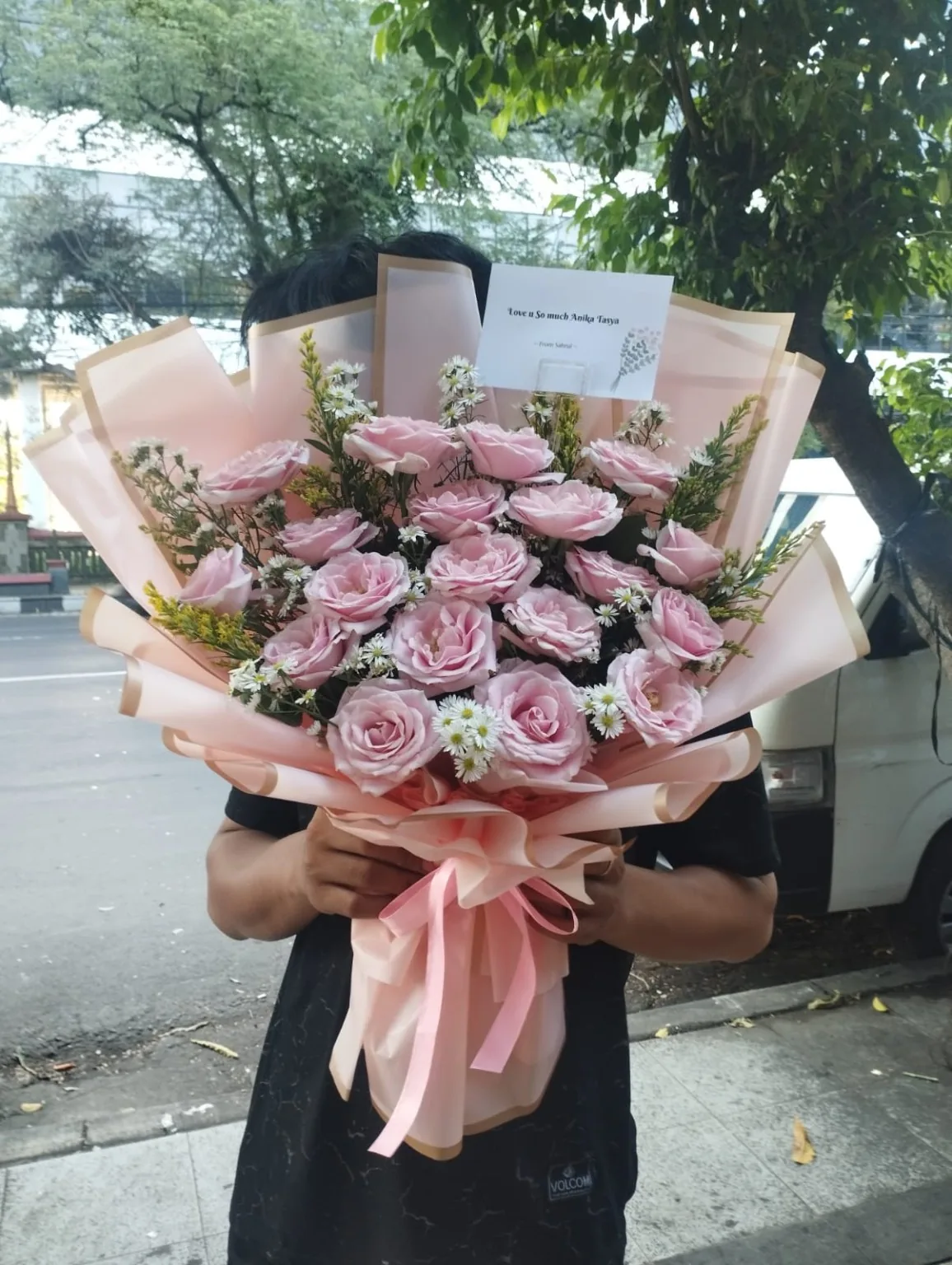 Bouquet bunga mawar pink Adeeva Florist Semarang