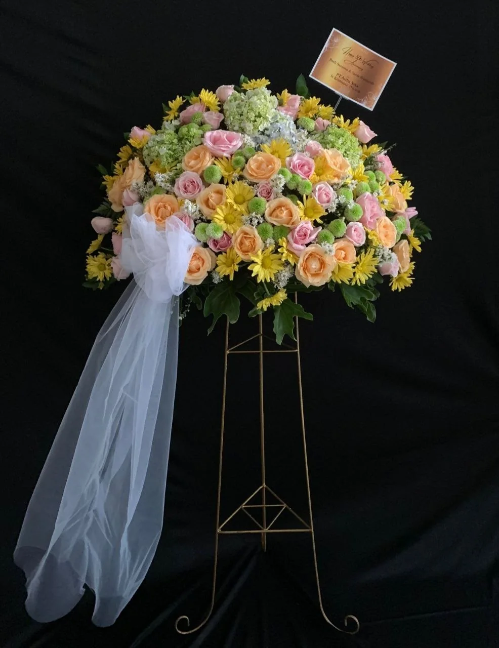 Standing flower pastel untuk ucapan selamat